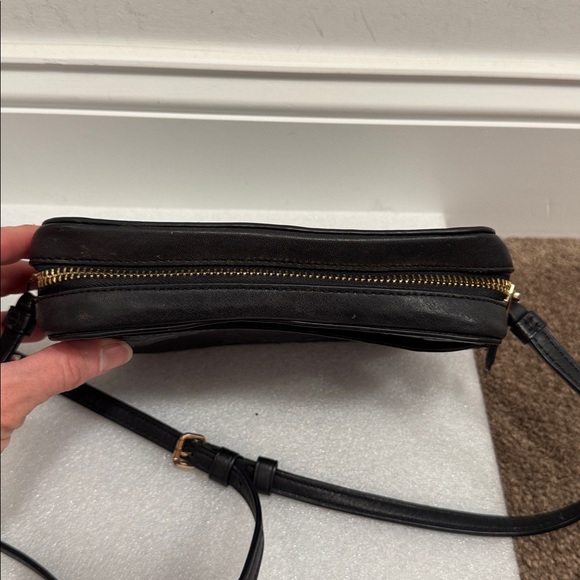 COACH Black Embossed Signature Camera Crossbody with Gold Logo - Picture 4 of 9